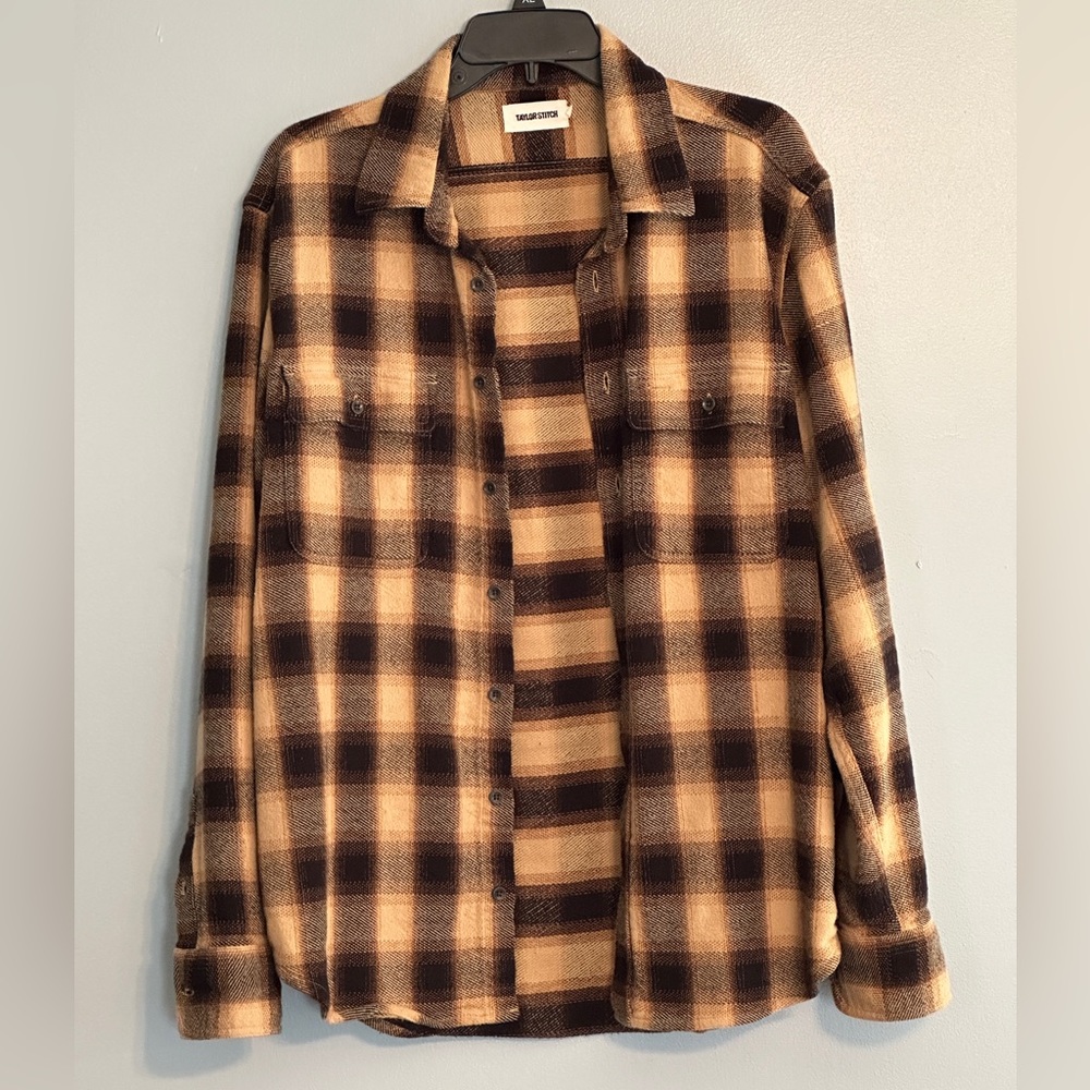 Taylor Stitch “The Ledge” Shirt in Brass Plaid size 42